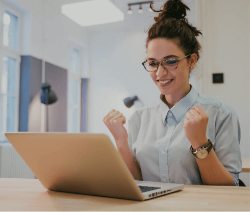 Young woman using assessment delivery services from ProctorFree